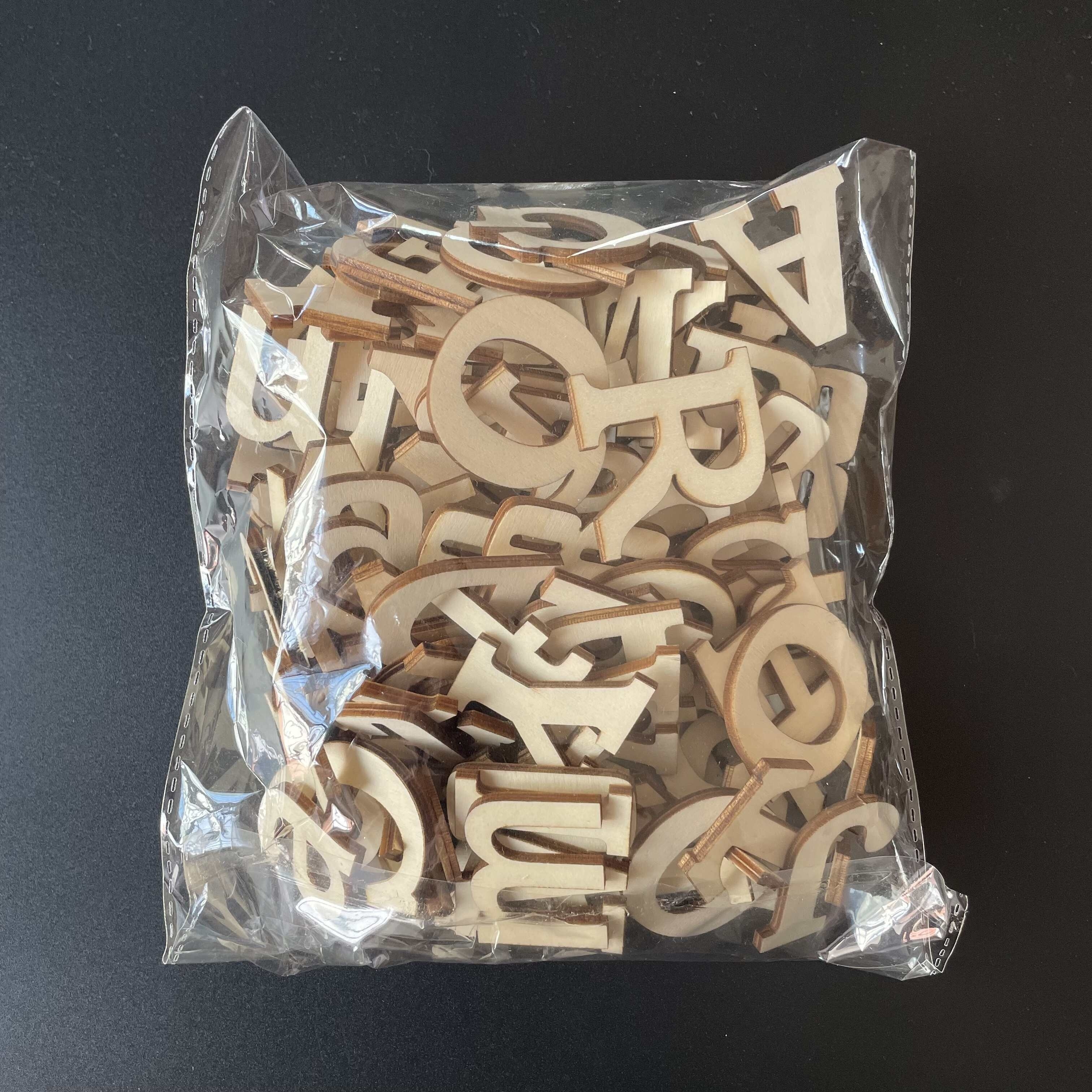 124 Pcs Wooden Letters 2 Inch for Crafts Unfinished Capital Wooden