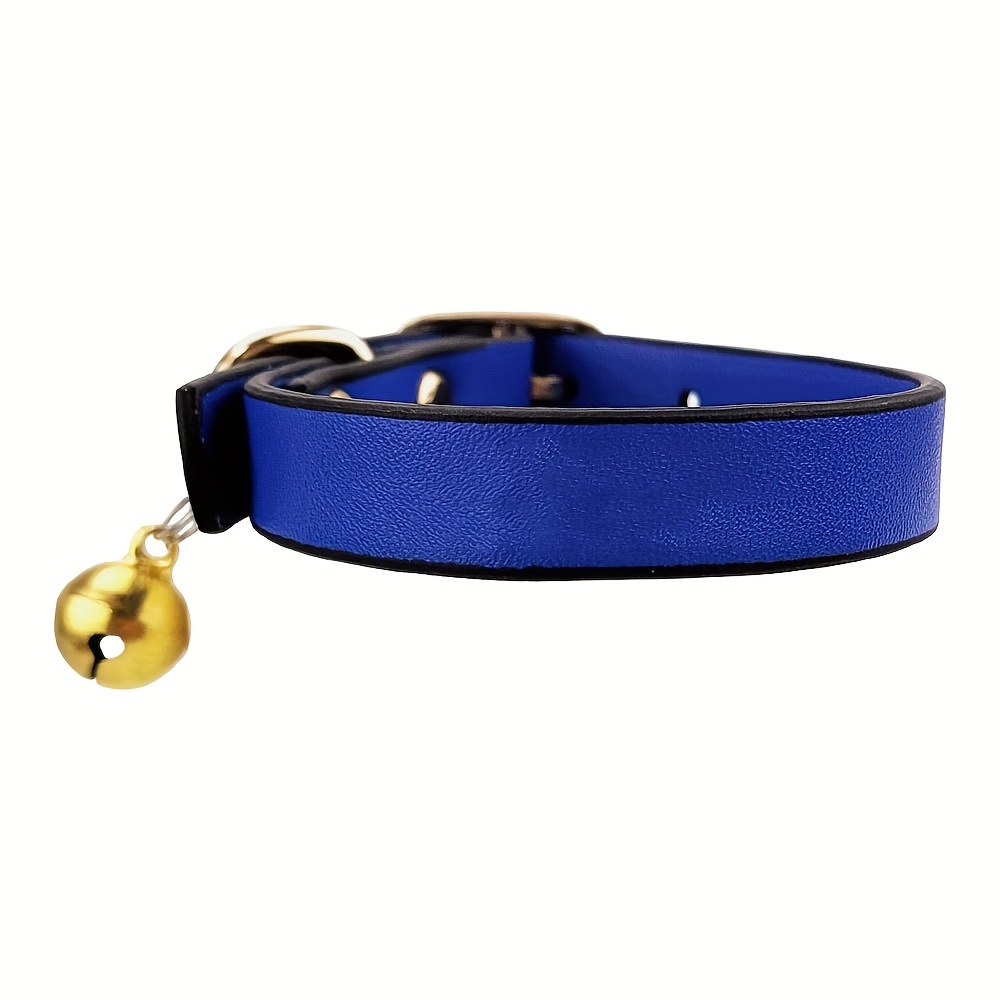 Personalised Blue Leather Cat Collar