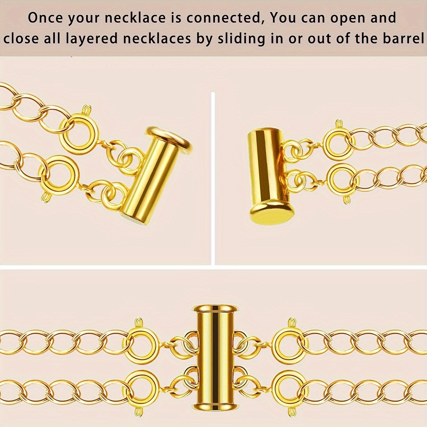 OHINGLT Layered Necklace Clasp 18K Gold and Silver Necklace Separator for  Layering, Multiple Necklace Clasps and Closures for Women