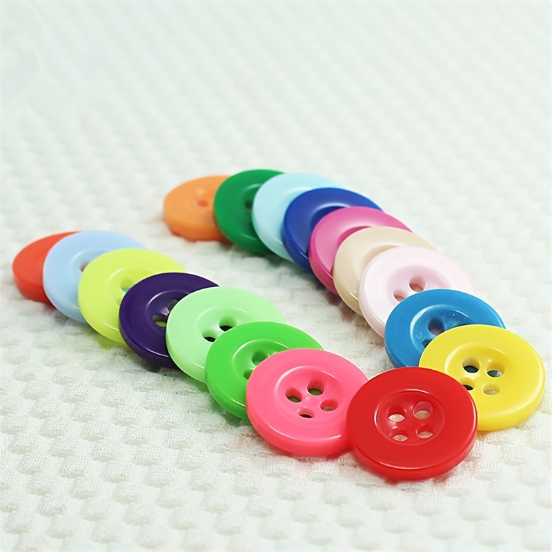 Mixed Colors Four Holes Round Resin Big Buttons Overcoat - Temu