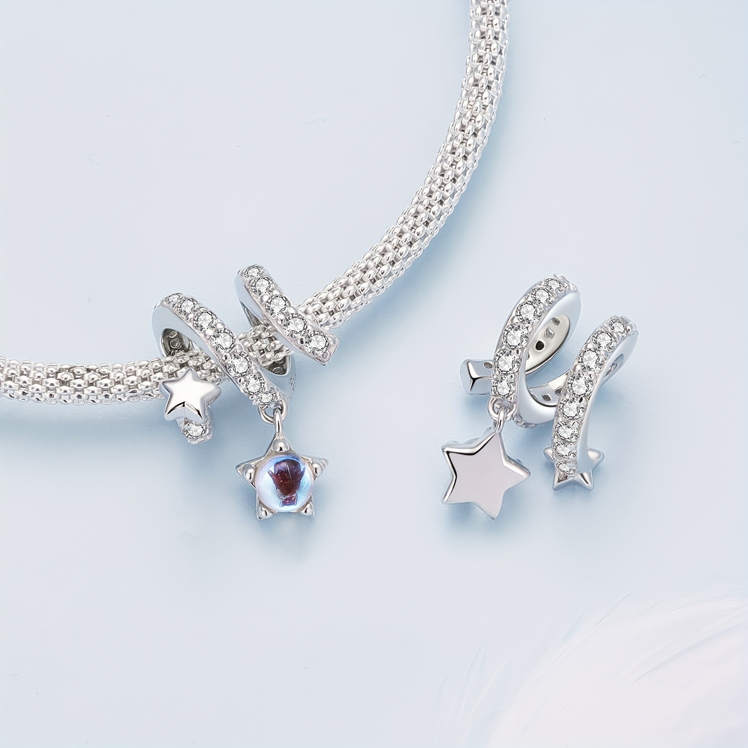 1Pcs New Cute Blue Airplane Moon Fish Pendant Suitable for Pandora Charm  Bracelet Necklace Accessory Women DIY Jewelry Making