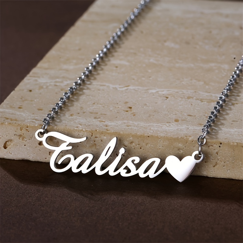 

Personalized Customized Ladies Name Stainless Steel Heart Handmade Customized Necklace Christmas Gift