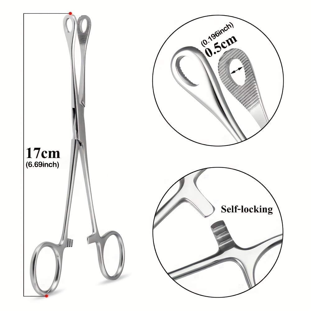 Body Piercing Pliers Tool Ear Lip Navel Nose Tongue Septum Sponge Forceps  Clamp for Professional Use