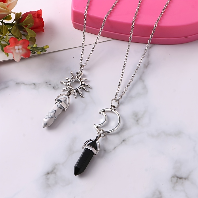 2 Pack Vintage Sun Moon Necklace Set