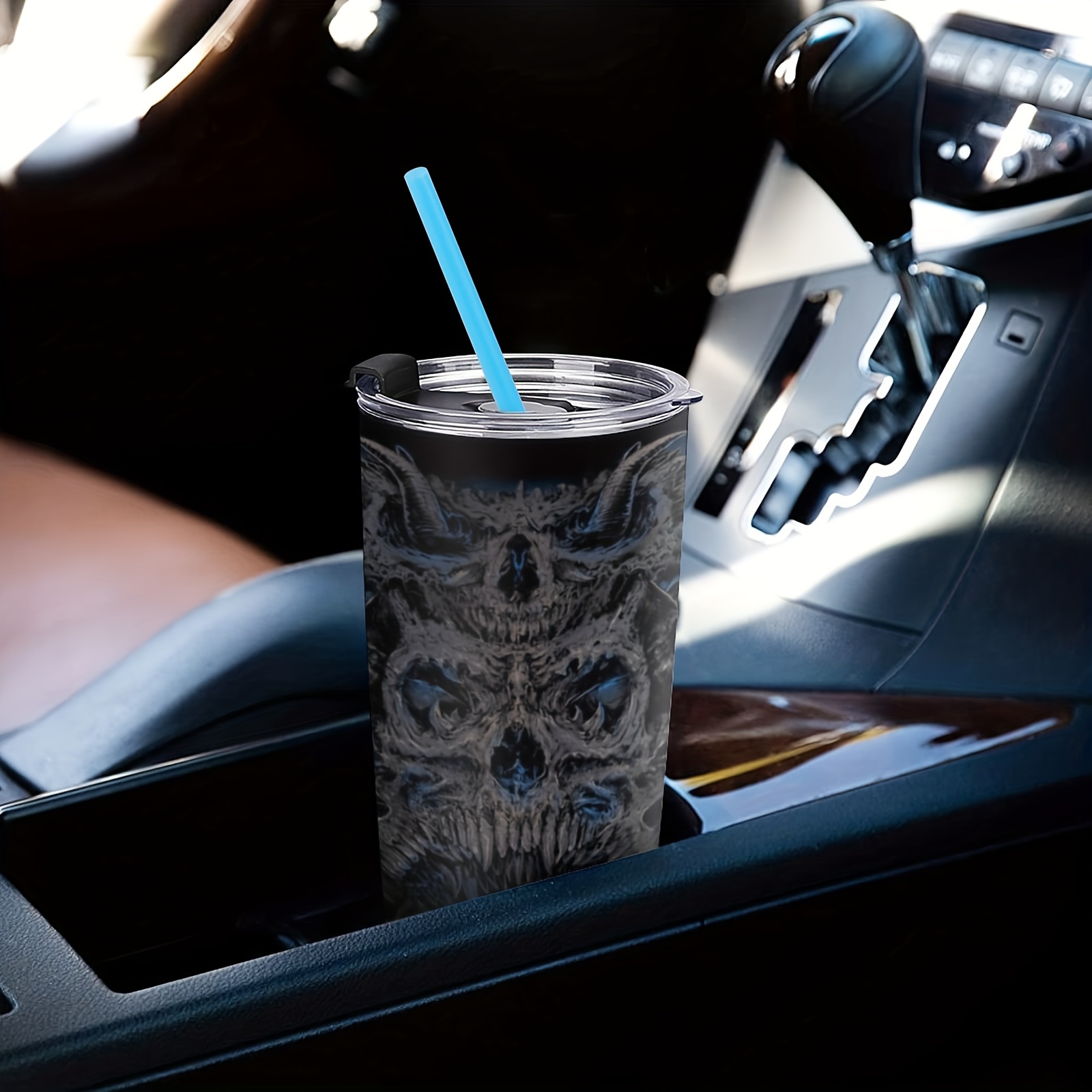 Goth Tumbler with Lid and Straw, 20oz Vacuum Insulated Coffee