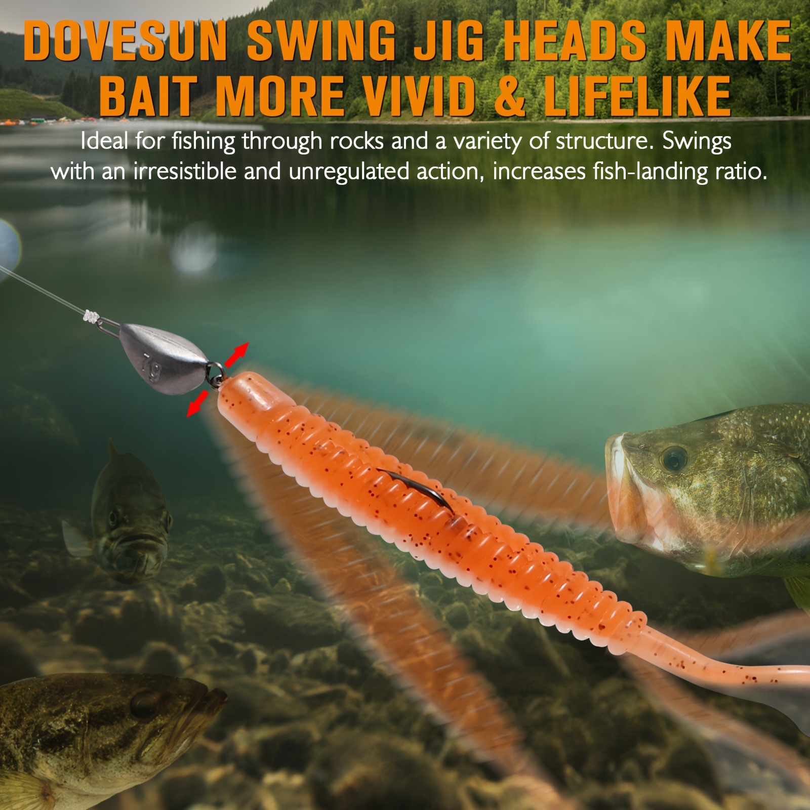 Dovesun 8 Sizes Swing Jig Heads Texas Rig Hooks Fishing - Temu New Zealand
