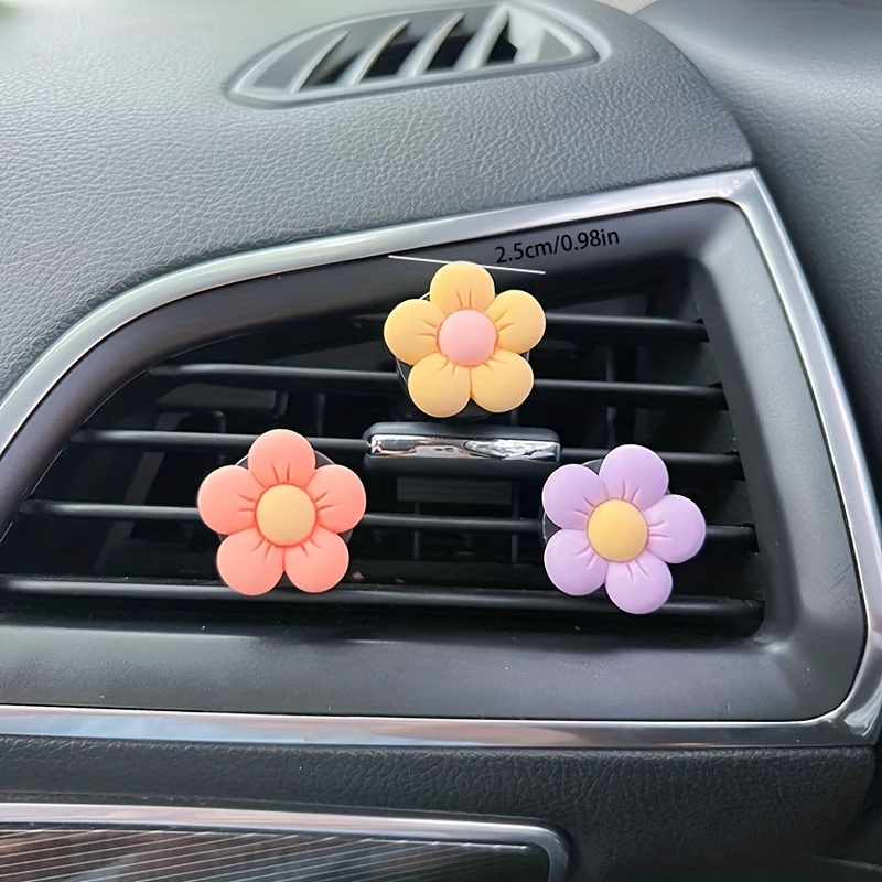 3PCS Niedliche Blume Aromatherapie Auto Luftauslass Dekoration