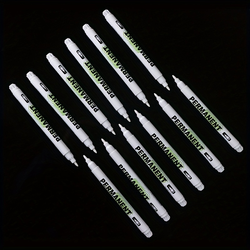 12 White Marker Pens 1mm Refillable Ink Tracing Pen, Waterproof And  Non-fading Painting Marking Pen