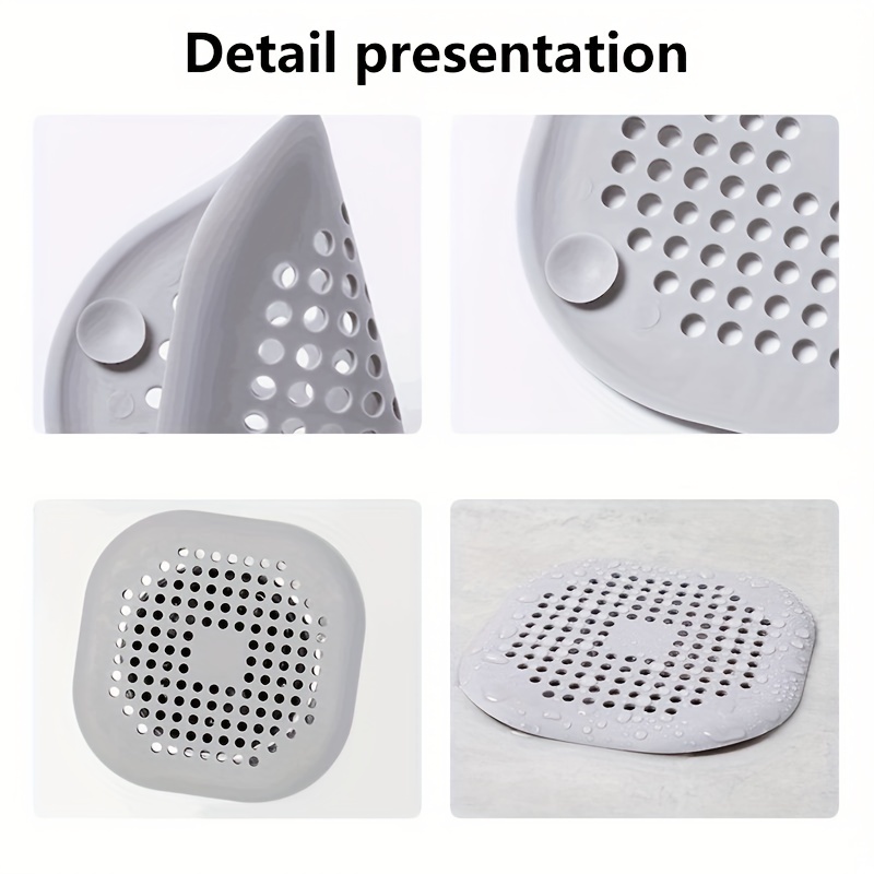 Hair Catcher Square Hair Drain Cover For Shower Silicone - Temu