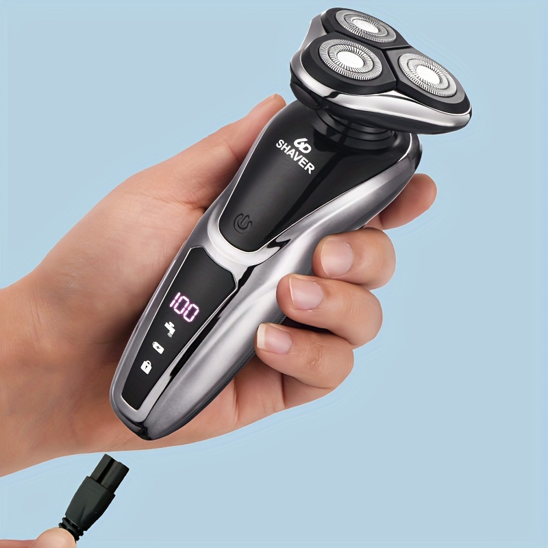 Afeitadoras eléctricas para hombres, maquinilla de afeitar eléctrica 4 en  1, resistente al agua seca, húmeda, afeitadora facial giratoria portátil  con