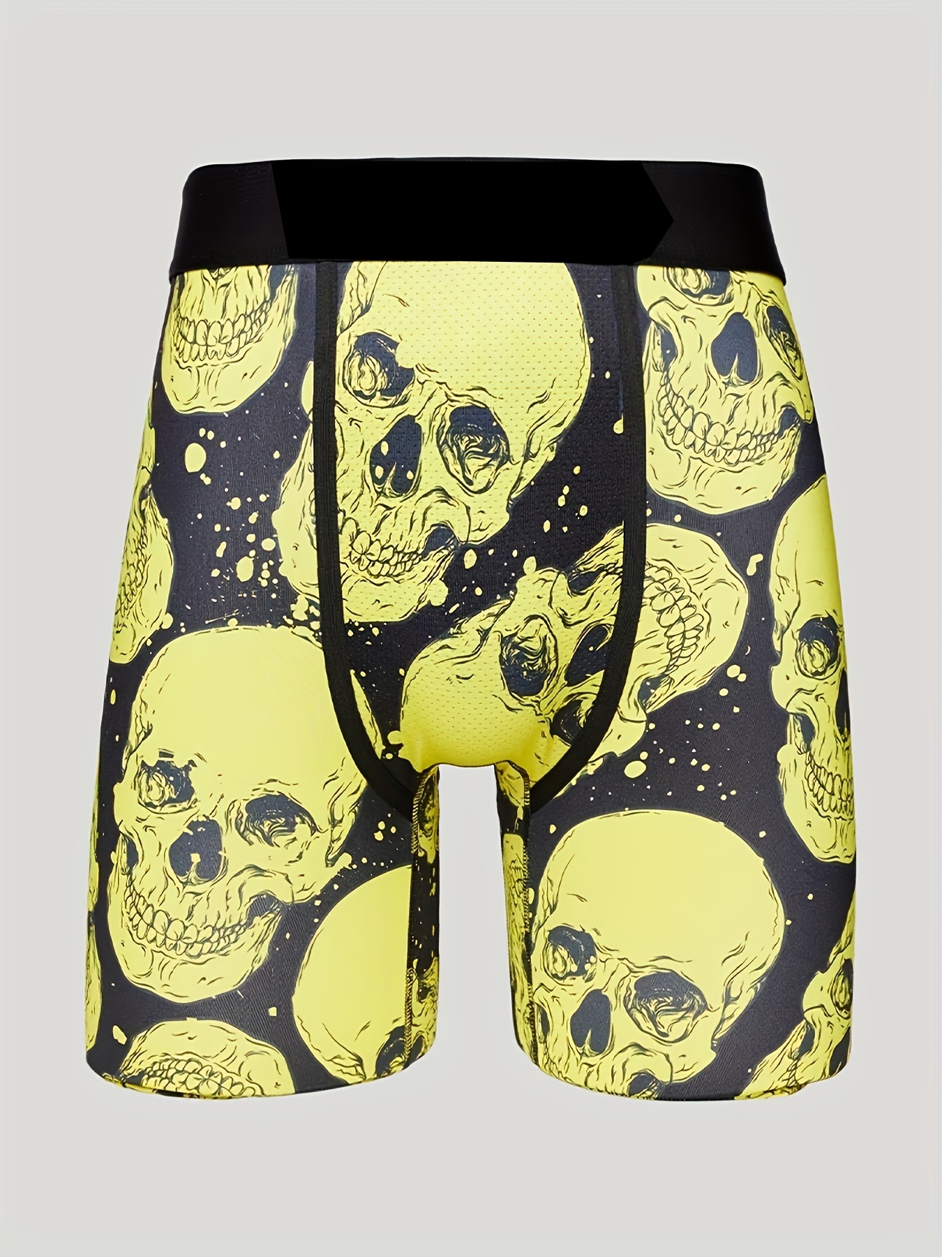 Hot Selling Yellow Skull Digital Print Men's Long Boxers - Temu Canada
