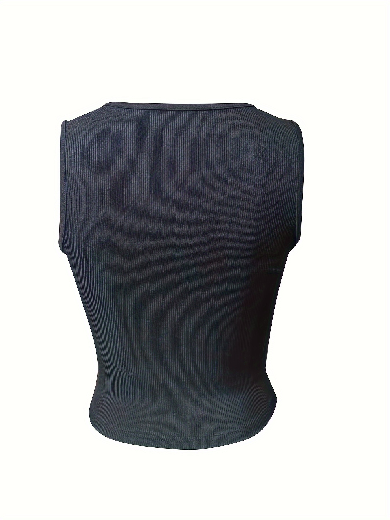 Women'S Fashionable Small V-Neck Tank Top - Light Blue, Ribbed, Notched Collar, Solid Color, Perfect for Spring/Summer/Fall, Casual Attire, Casual Wear|Vneck Top|Ribbed Texture