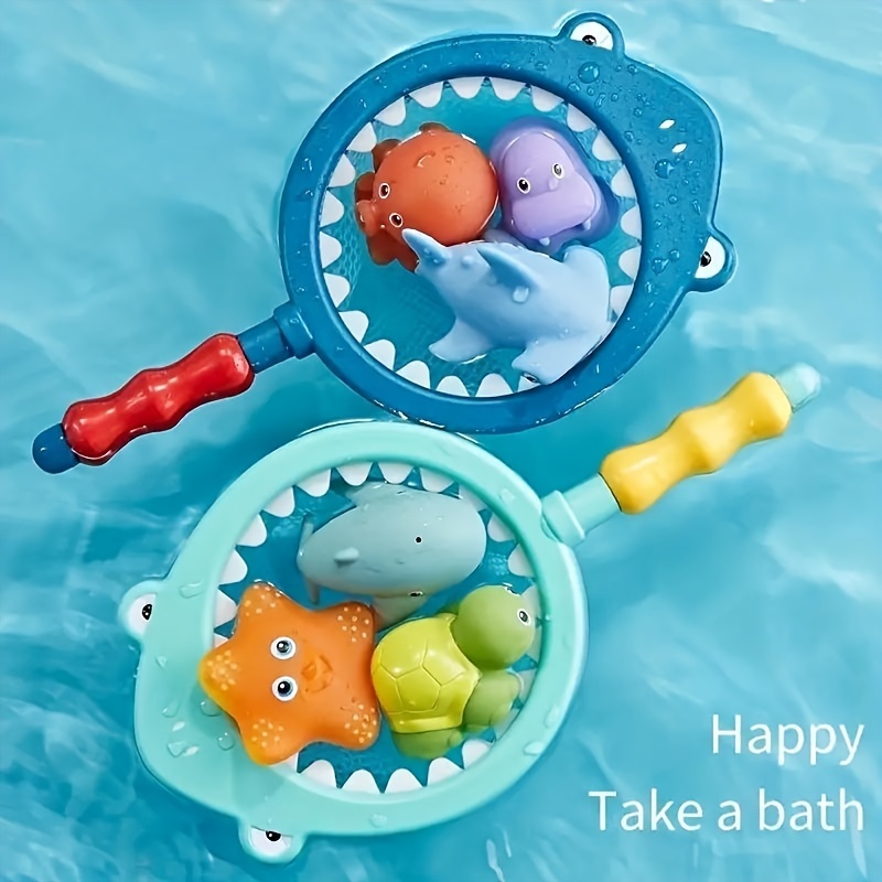 Bath Toy Set Discoloration Water Spraying Floating Animals - Temu