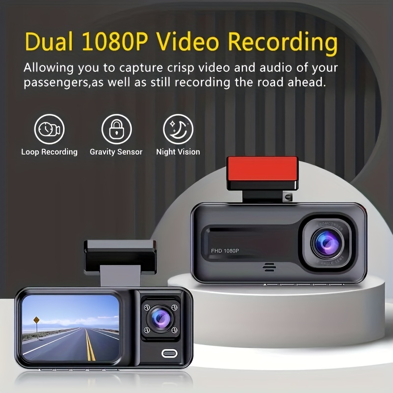 3 Kameraobjektiv Auto DVR HD 1080P Dash Kamera Dual Lens - Temu Austria