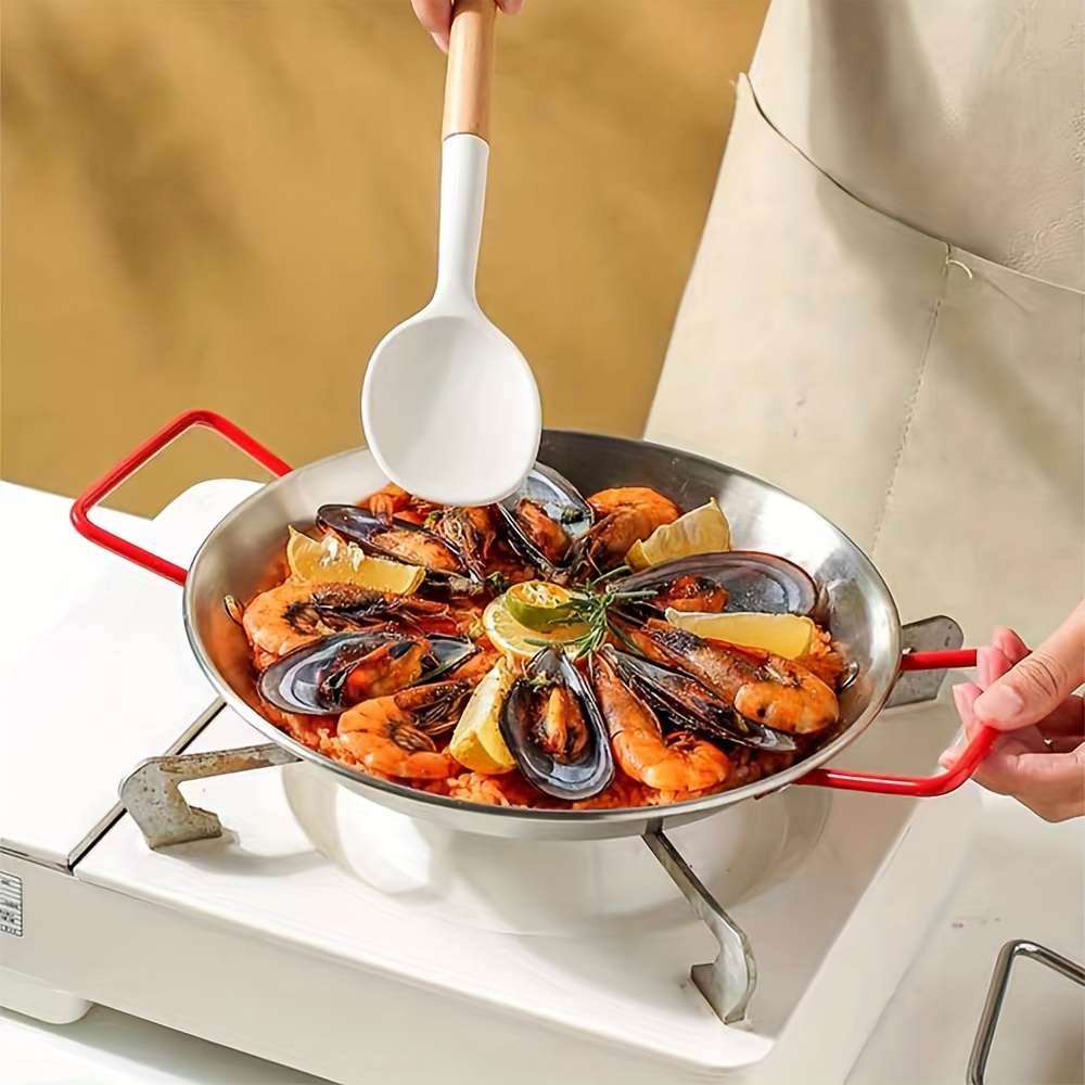 Paella Pan Stainless Steel Frying Pan Seafood Rice - Temu