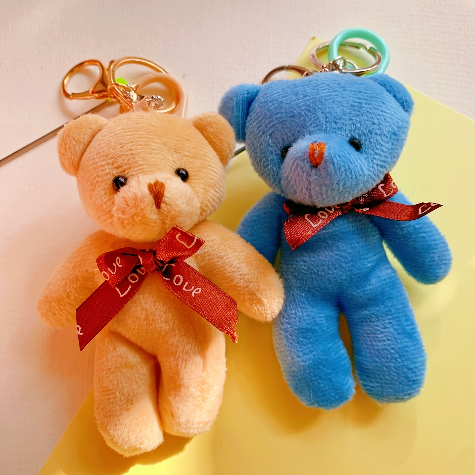 Cartoon Resin Bow Tie Bear Doll Keychain Fashion Cute Bear Keyring