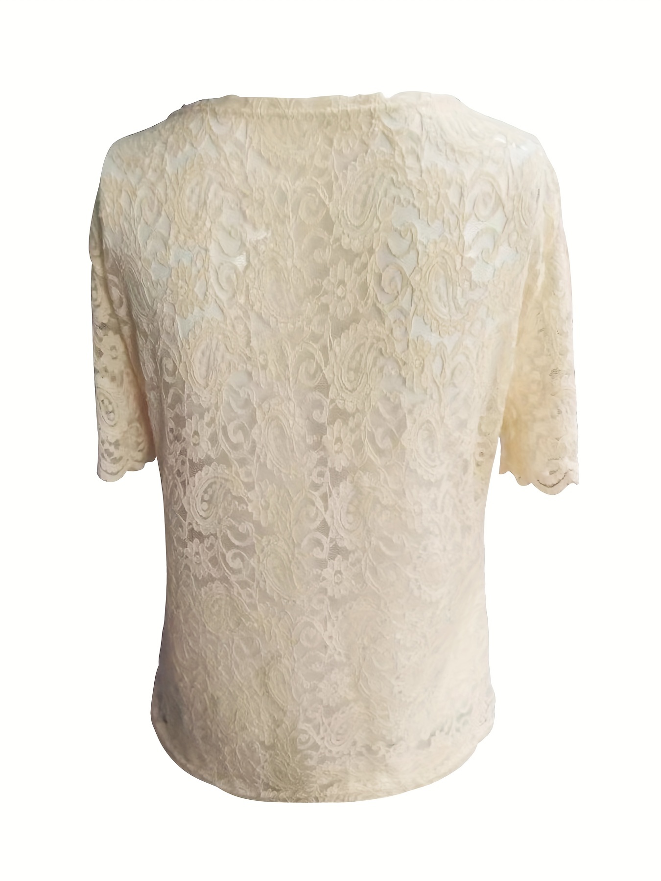 Ivory Sheer Lace Top - Floral Lace Top - Lace Short Sleeve Top - Lulus