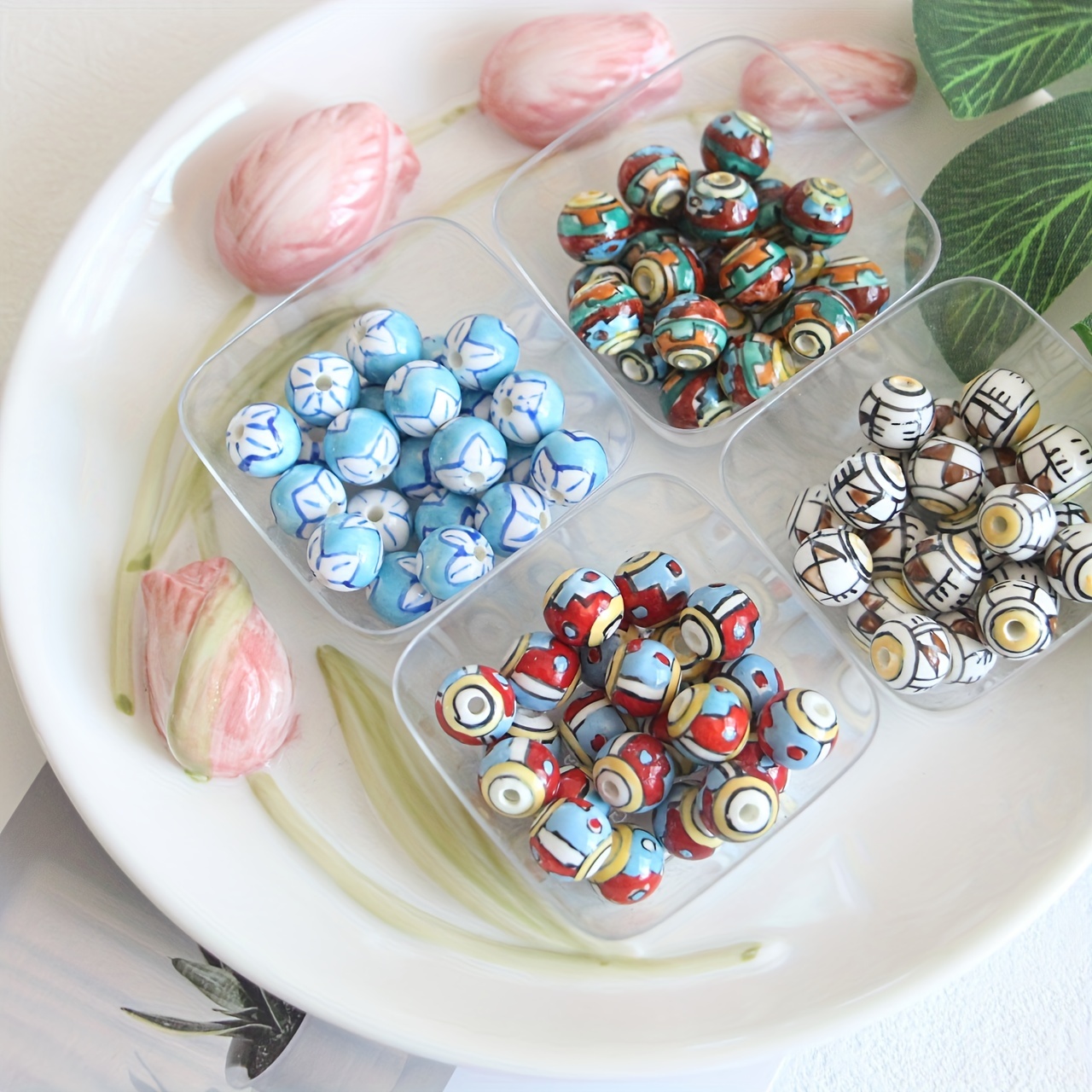 Candy Blue Craft Round Beads For Diy Jewelry Beading Making - Temu