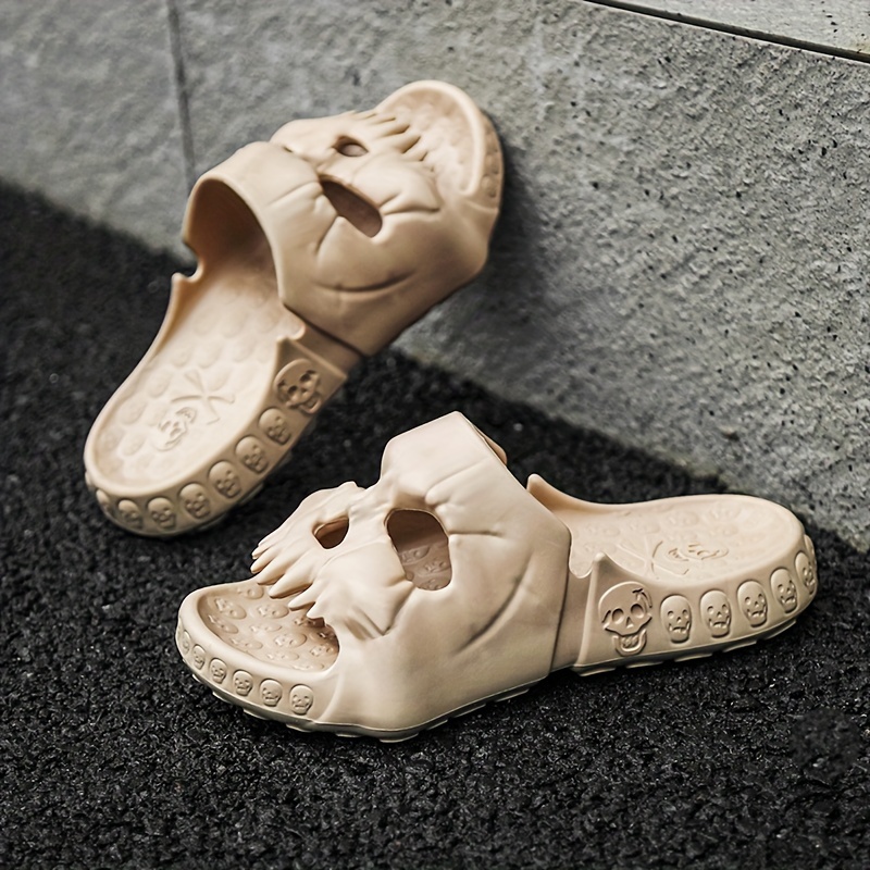 mens fashion skull slide sandals outdoor soft - Temu display picture 1