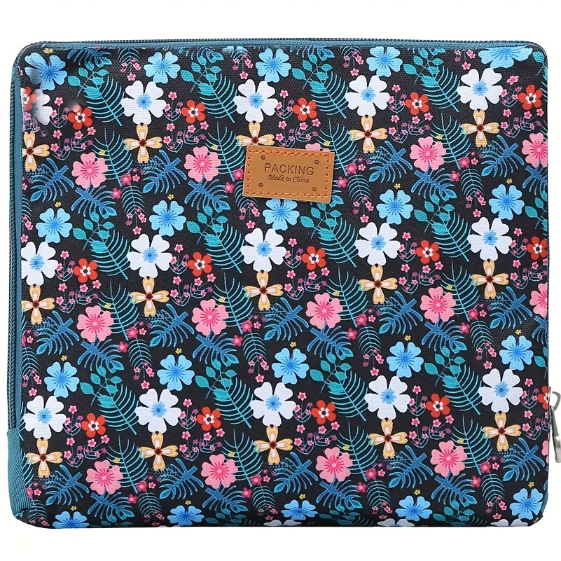 Flower Pattern Tote Canvas Luggage Weekender Bag