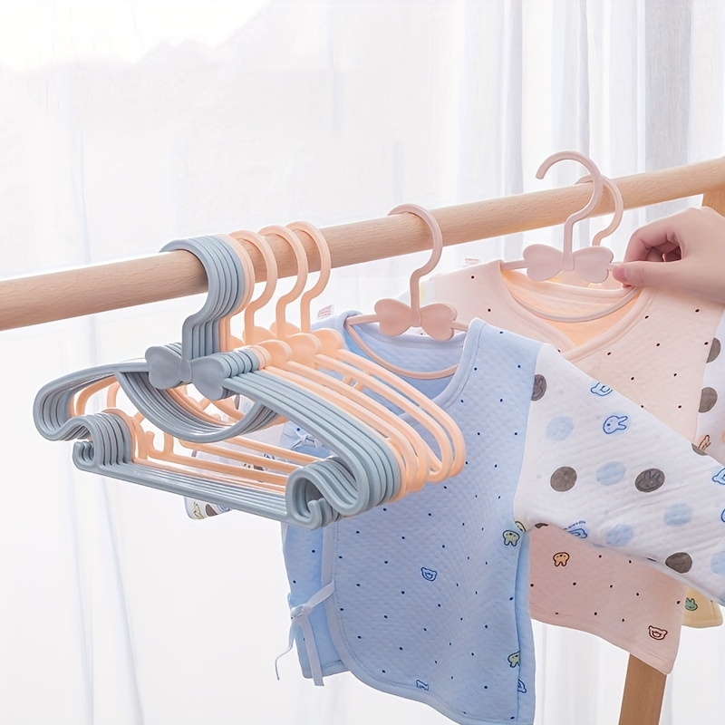 5pcs/set Cute And Traceless Clothes Drying Rack For Kids, Multifunctional Plastic  Hangers For Baby Clothes