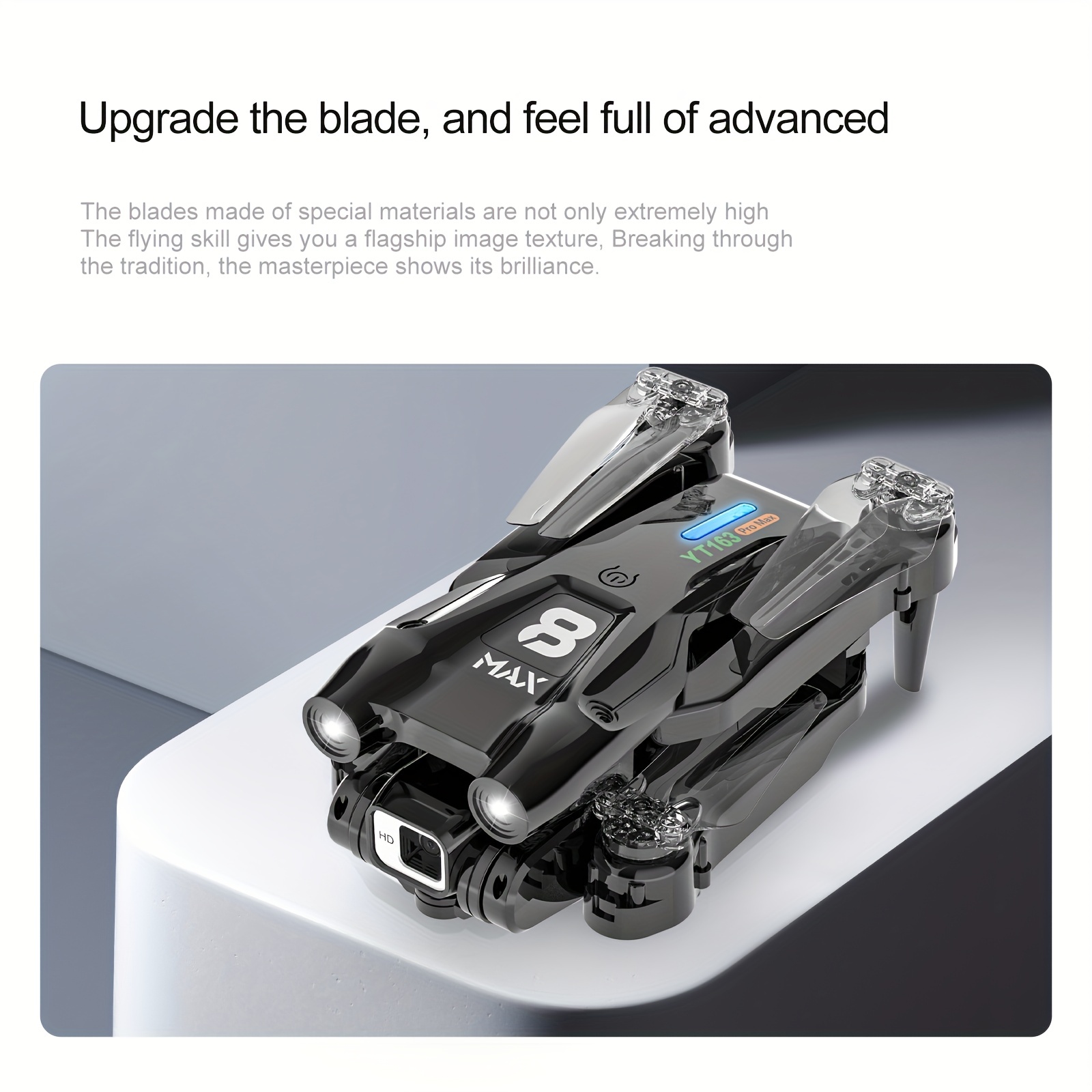 yt163 foldable drone remote control and app control easy to carry four sided sensor obstacle avoidance stable flight one key return high definition camera camera angle adjustable drone details 5