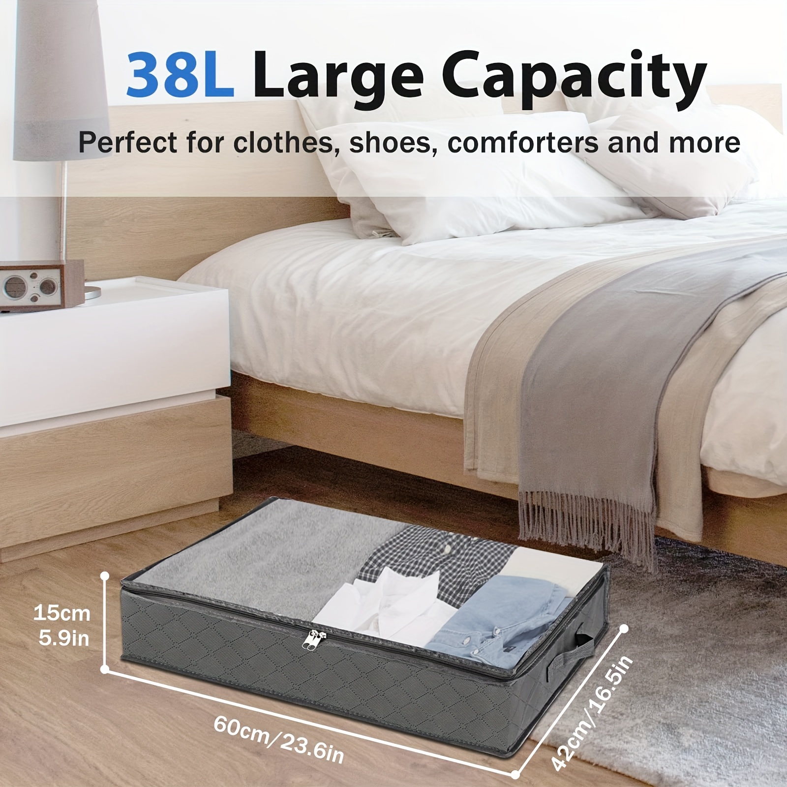 Under Bed Storage Quilt Blanket Clothing Clothes Foldable Storage