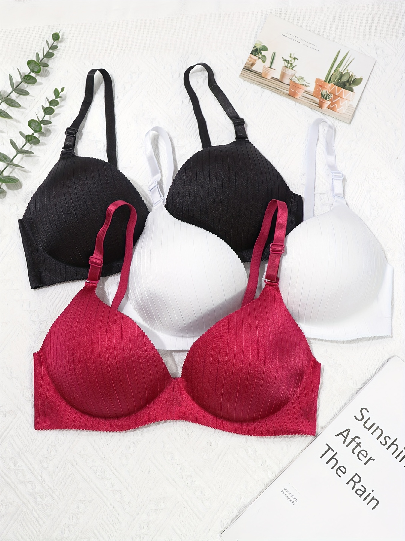 Bras for Women Adhesive Bra Woman's Printing Thin Front Buckle