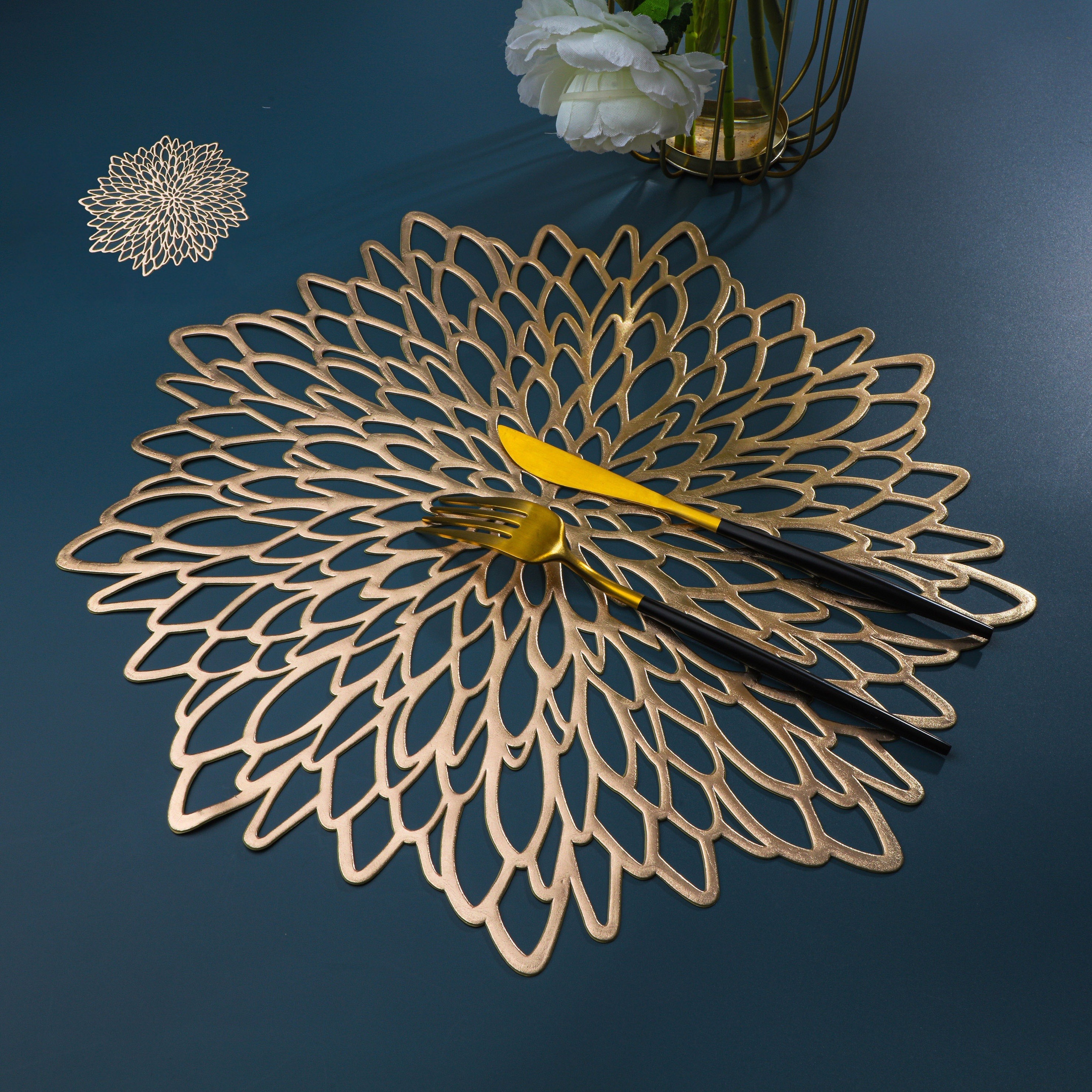 Round Plastic Placemat Leaf Shaped Pvc Dining Table Mat - Temu