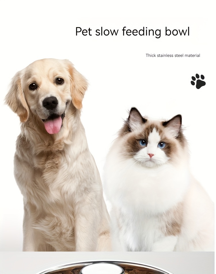 Slow Feeder Dog Bowl Anti-slip Pet Cat Puppy Food Dish Water