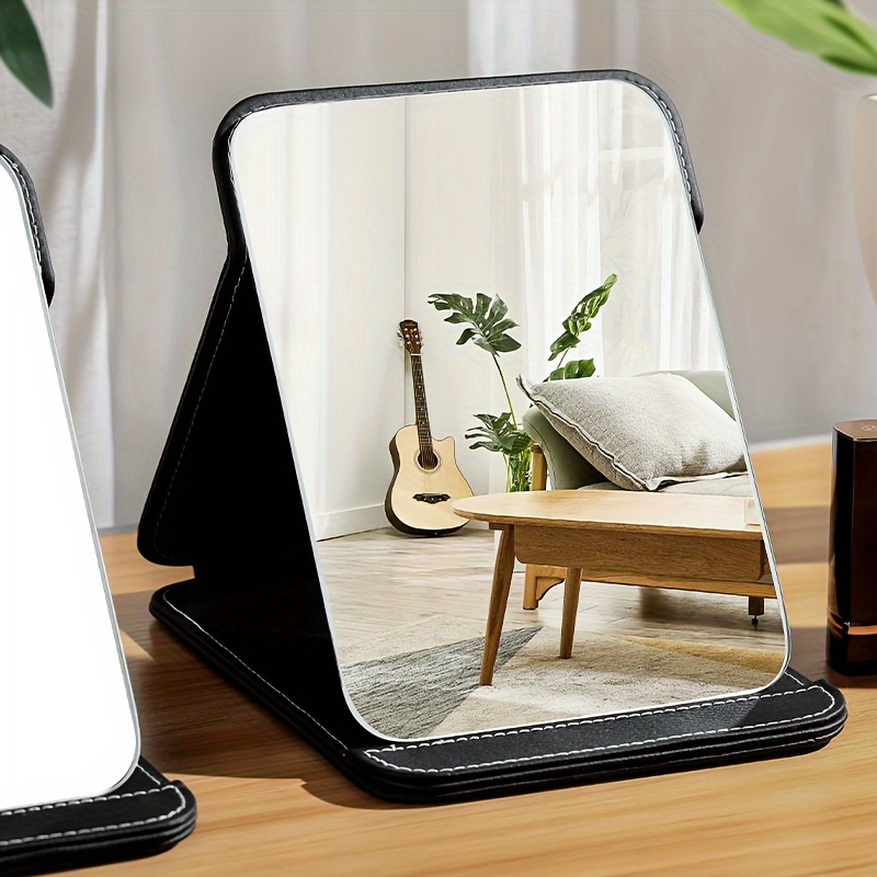 

1pcs Folding Makeup Mirror With Cosmetic Desktop Standing For Travel, Vanity Table, Room Decor, Dormitory