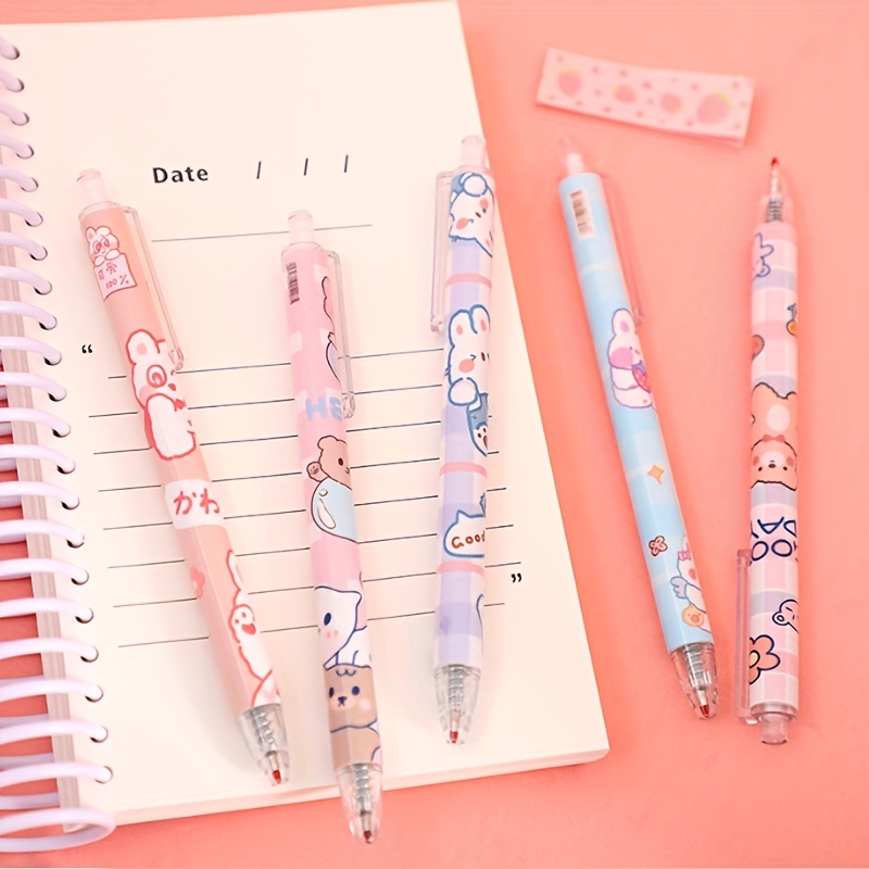 6pcs cute cartoon pens gel pen stationery cute japanese school supplies  school supplies stationery stationary pens
