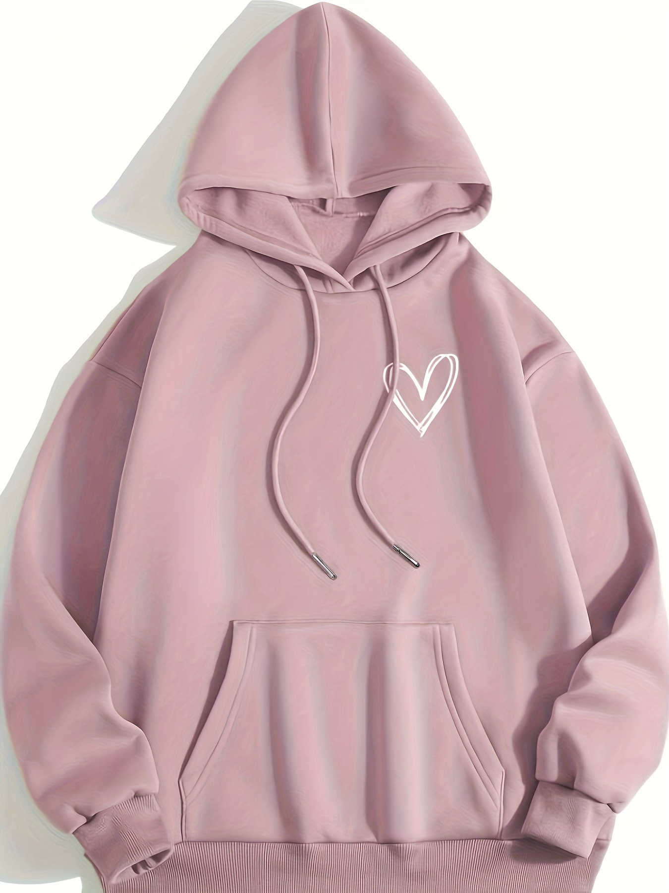 Sudaderas con capucha para mujer, diseño de corazón, con cordón, de manga  larga, para primavera y otoño (color rosa-06#, S)