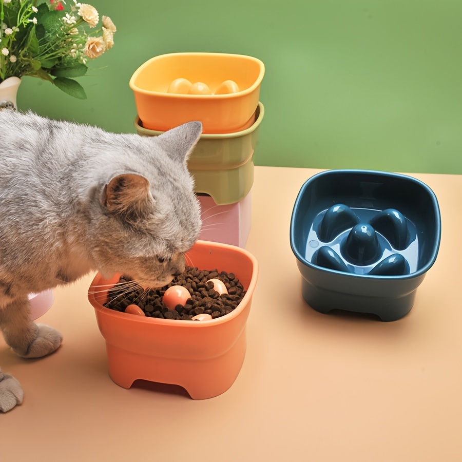 Cat Slow Feeder Bowl Donut Shaped Portable Pet Food Puzzle Temu