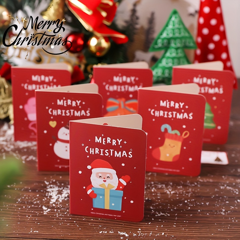 Cartes de Noël,6 Pcs Cartes de Noël avec Enveloppes Motif de Noël