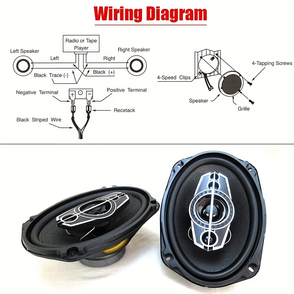 1 Par Altavoces Coaxiales Hifi Coche 6x9 Pulgadas 1000w 5 - Temu Chile