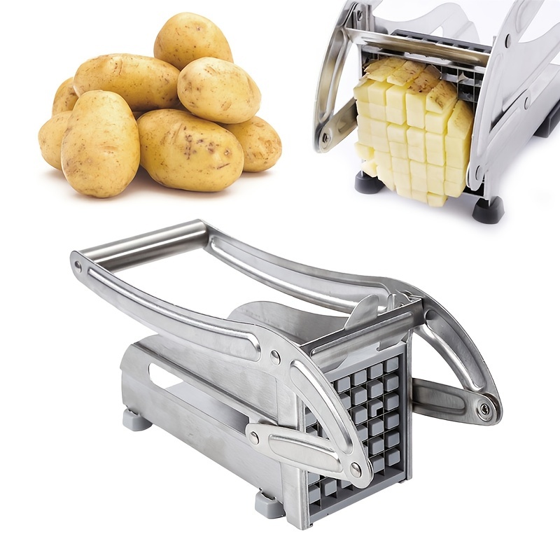French Fry Cutter, Stainless Steel Potato Cutter Easy to Use Home Vegetable  Slicer Chopper Dicer 2 Blades
