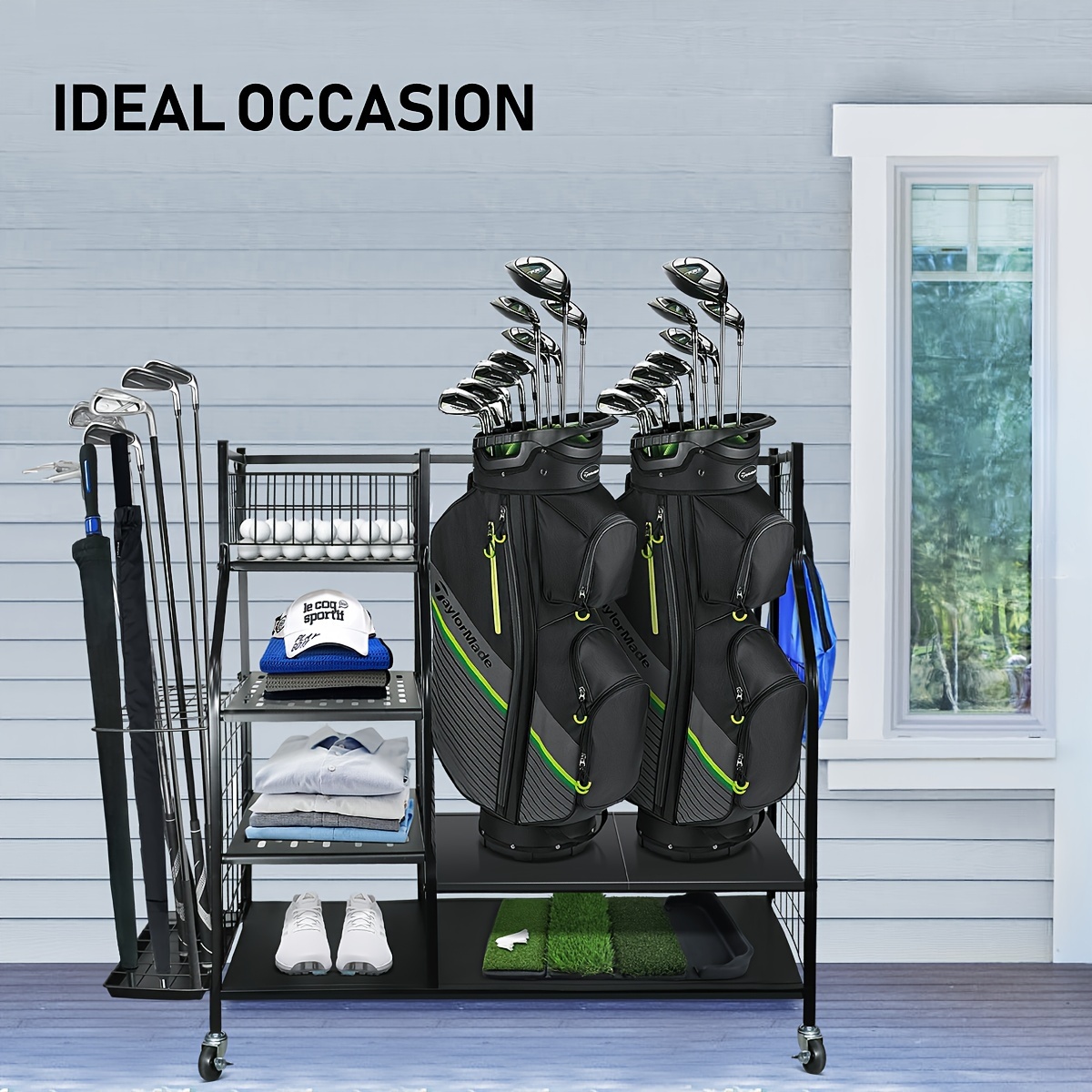 Golf Storage Garage Organizer Golf Bag Storage Stand Golfe - Temu