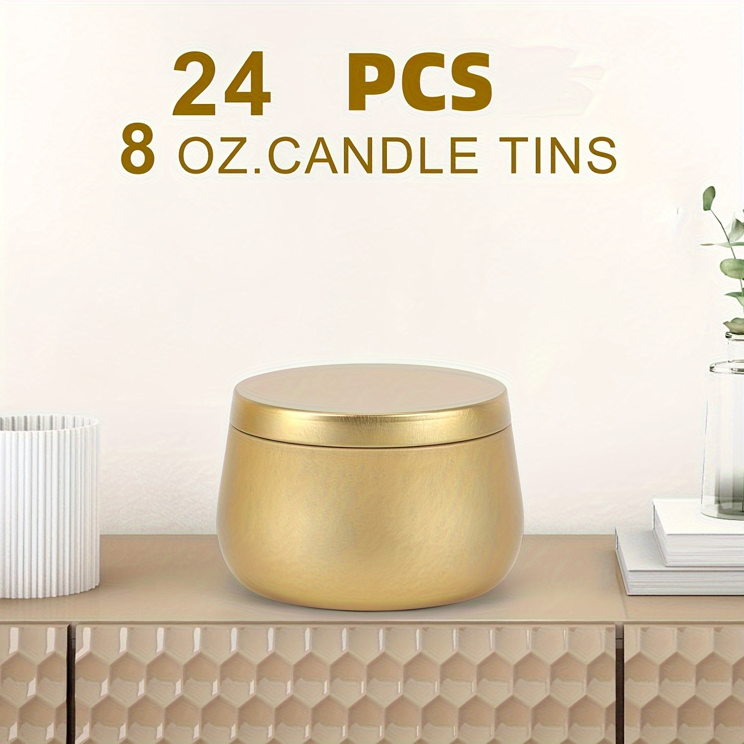Golden Candle Jars With Lids Bulk Candle Jars For Making - Temu