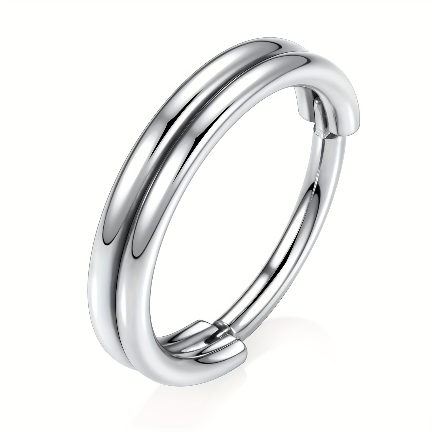 

16g Double Hoop Stainless-steel Seamless-hinged-piercing Segment-clicker Nose-ring-hoop Cartilage Earrings