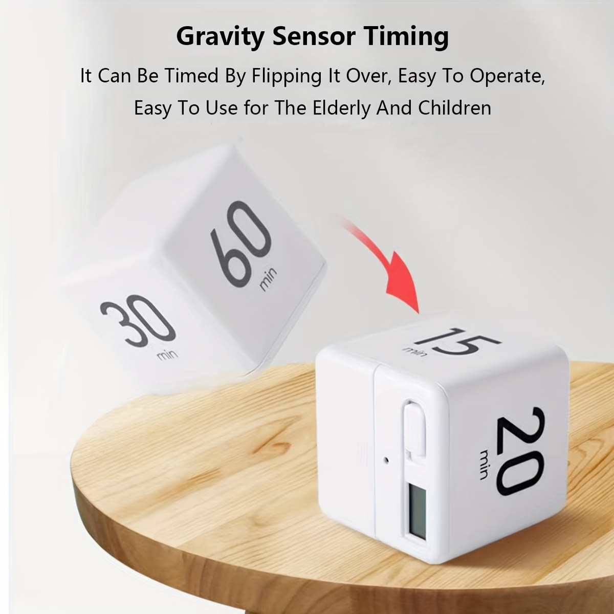 Timer Lcd Display Cube Timers Gravity Sensor Flip Timer - Temu