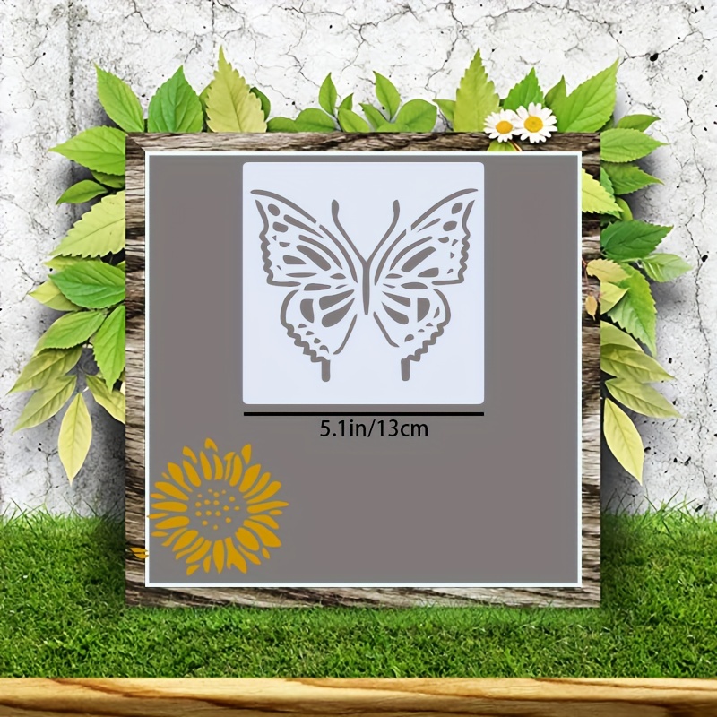 Sunflower Butterfly Painting Stencils Reusable Pet Laser - Temu Australia