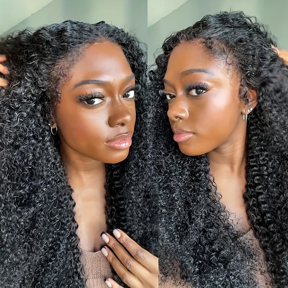 Kinky Curly Wig Transparent Lace Front Human Hair Wigs