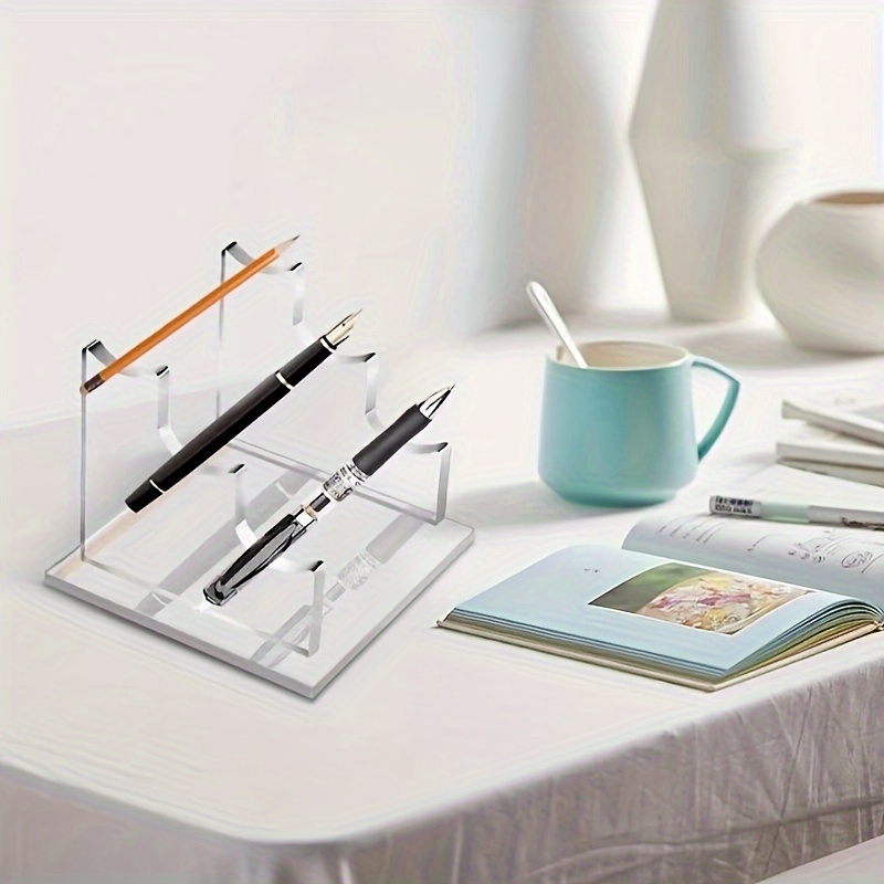 Acrylic Brush Stationery Display Shelf Storage School Office Store