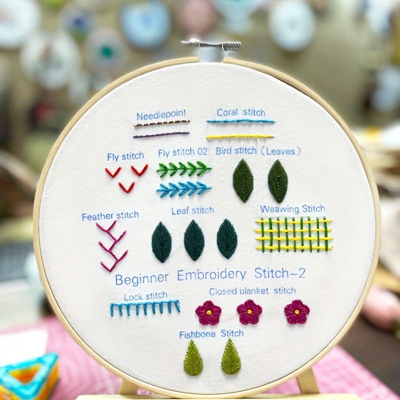 3 Pack Animal Flower Embroidery Kit with Hoop & Instruction
