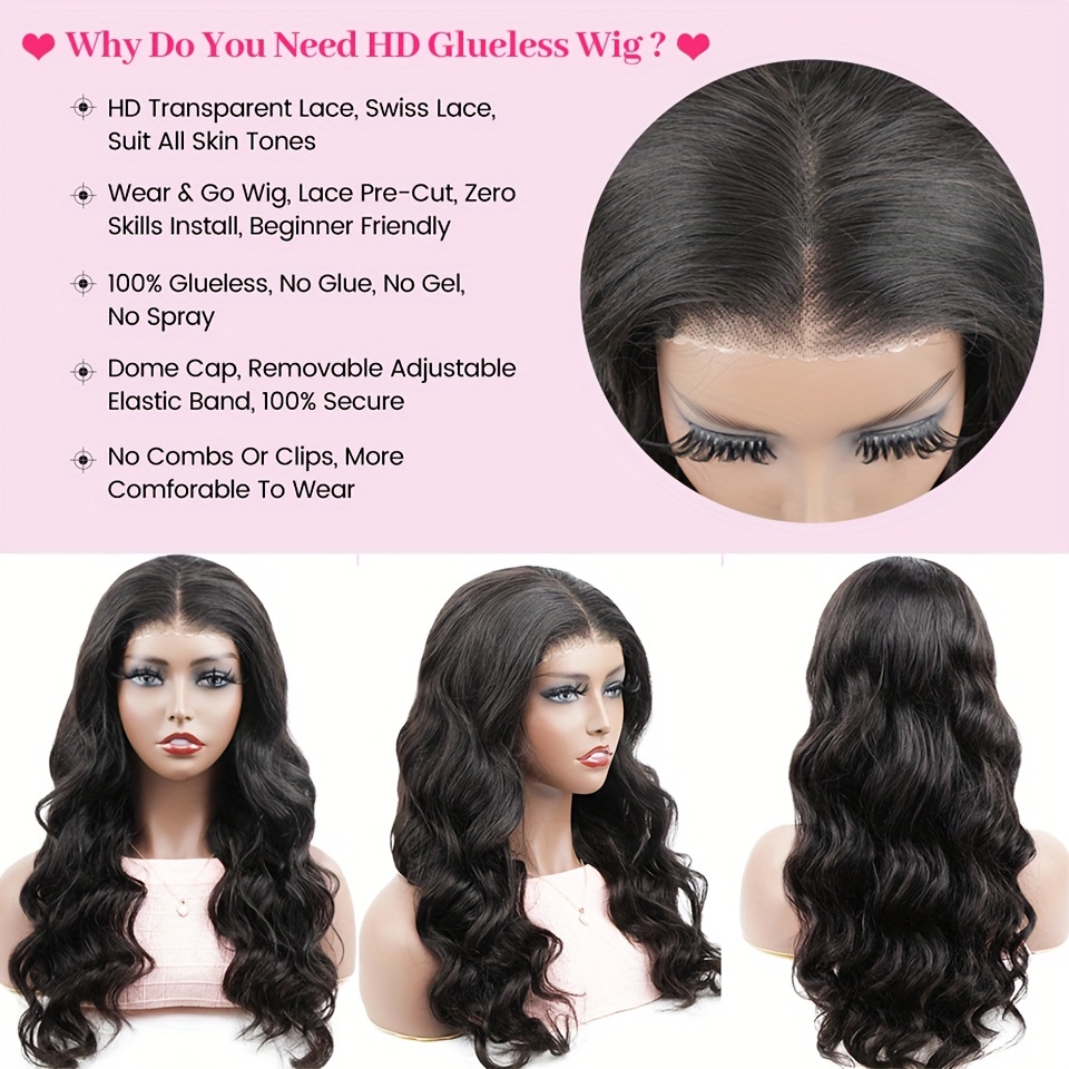 Body Wave Wear Go Glueless Wigs 4x4 Hd Lace Front Human Hair Temu