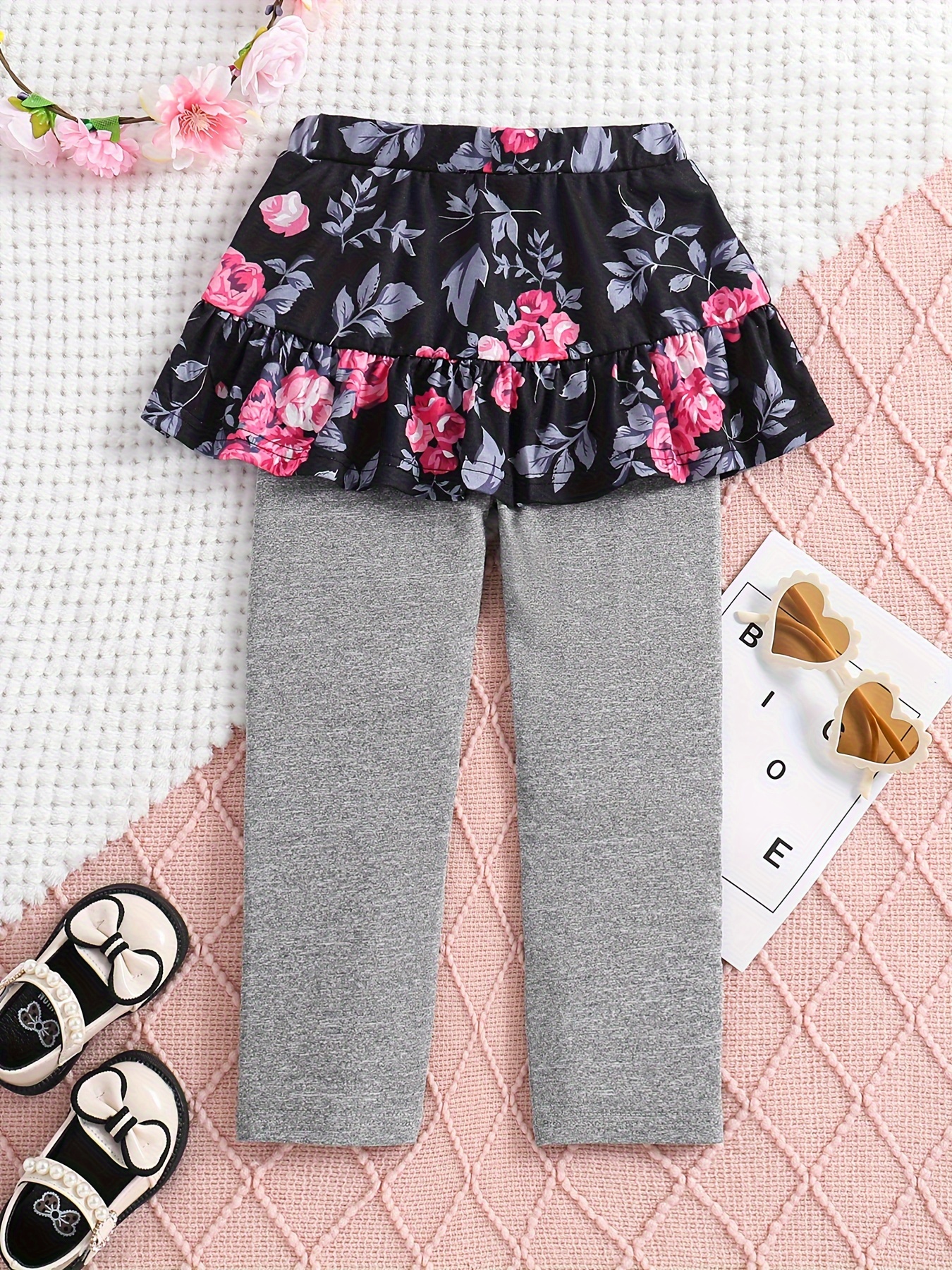 Girls Leggings With Skirt - Temu