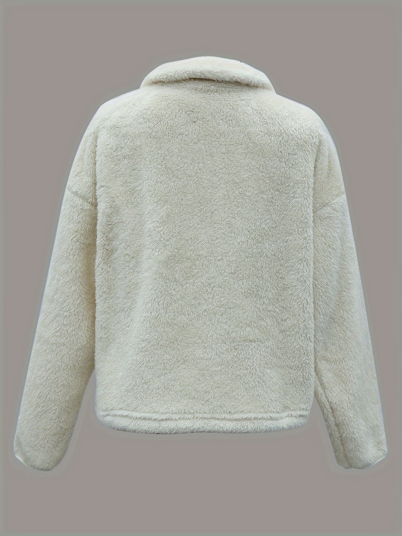 Cream Teddy High Neck Jacket