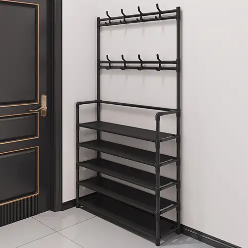 1pc coat rack shoe rack for entryway shoe organizer for entryway bench hall tree with hooks for bedroom rack coat combo hallway shelf for storage shoes clothes coat hat bag umbrella home accessories