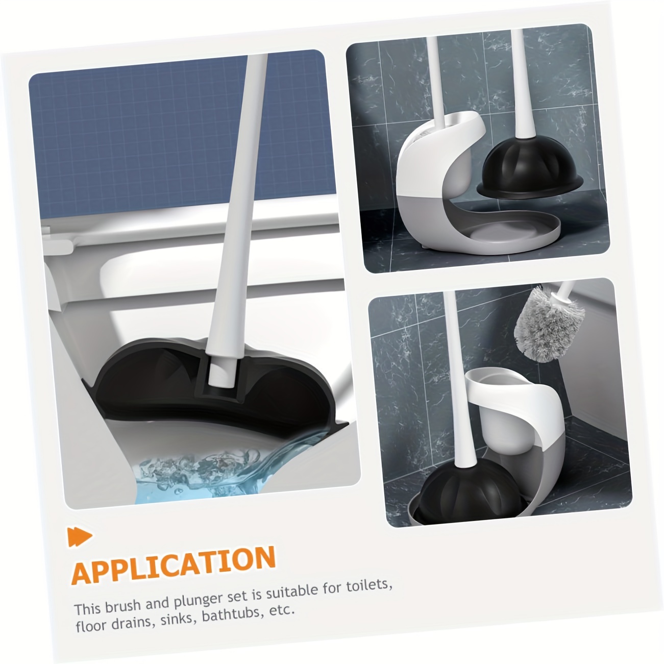 1 Toilet Brush And Plunger With Holder Set Heavy Duty Toilet - Temu